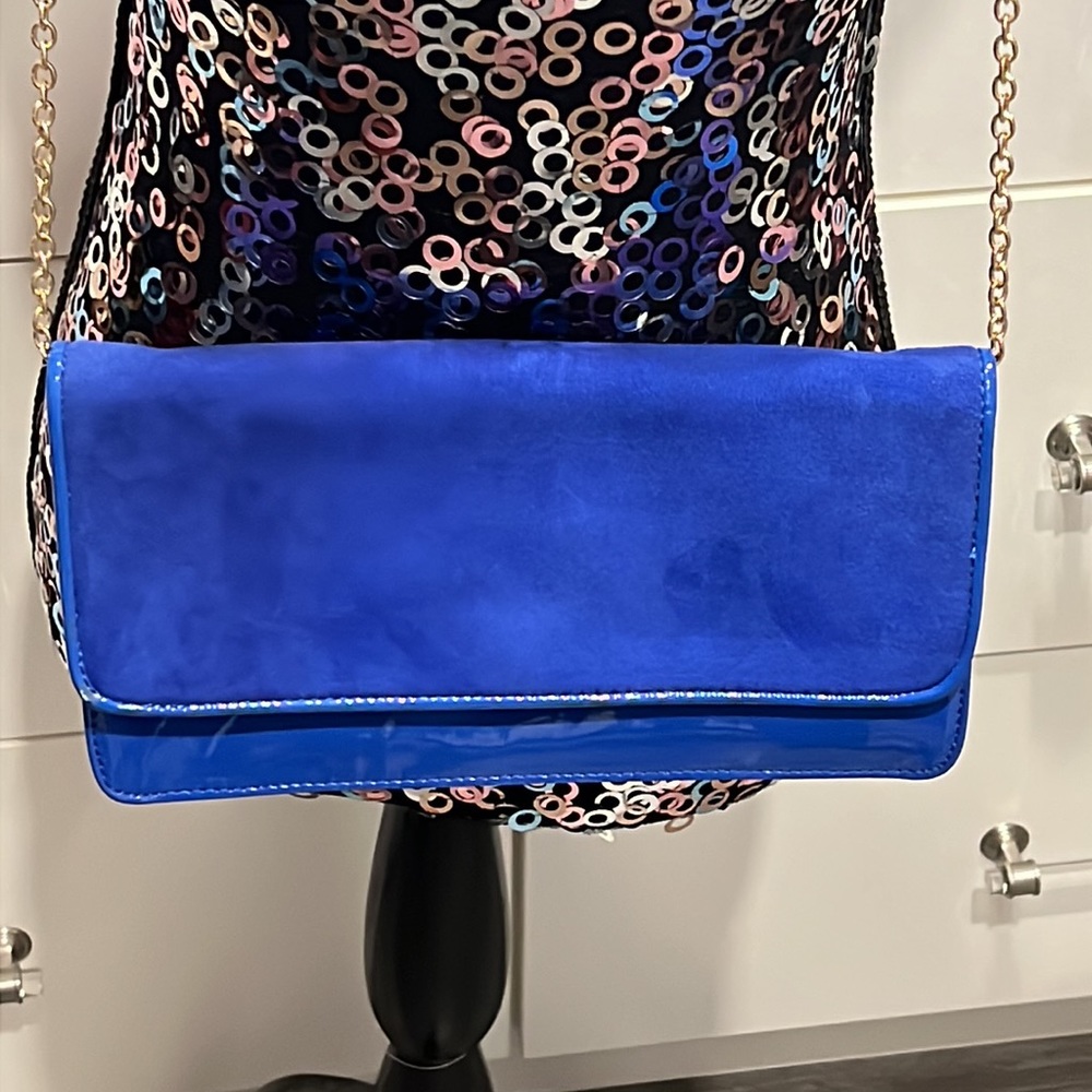 Aldo suede and patterned leather crossbody/clutch